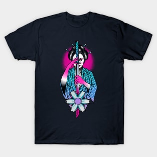 Samurai Geisha Girl Tattoo T-Shirt